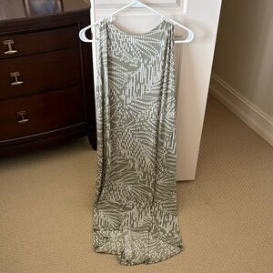 Chico's Olive and Cream Patterned Maxi Dress